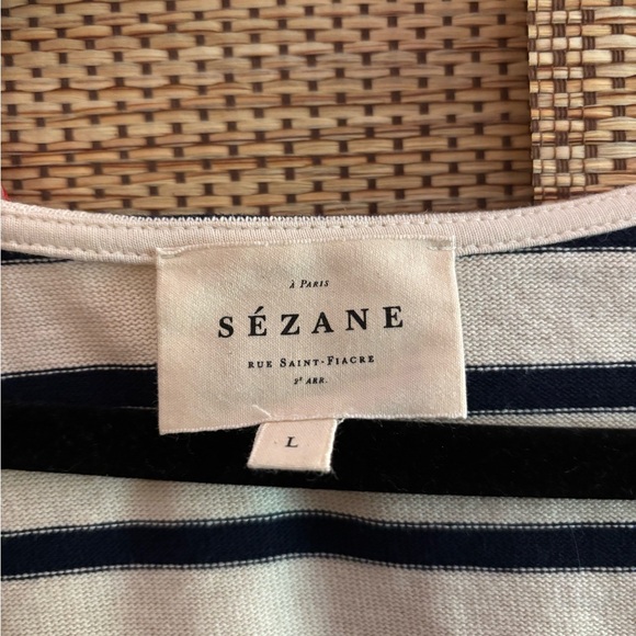 Sezane Striped White and Black Blouse - Picture 5 of 8